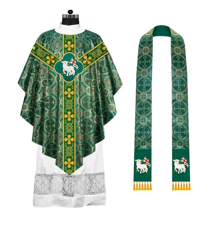 Embroidered Pugin Chasuble with Spiritual Motif