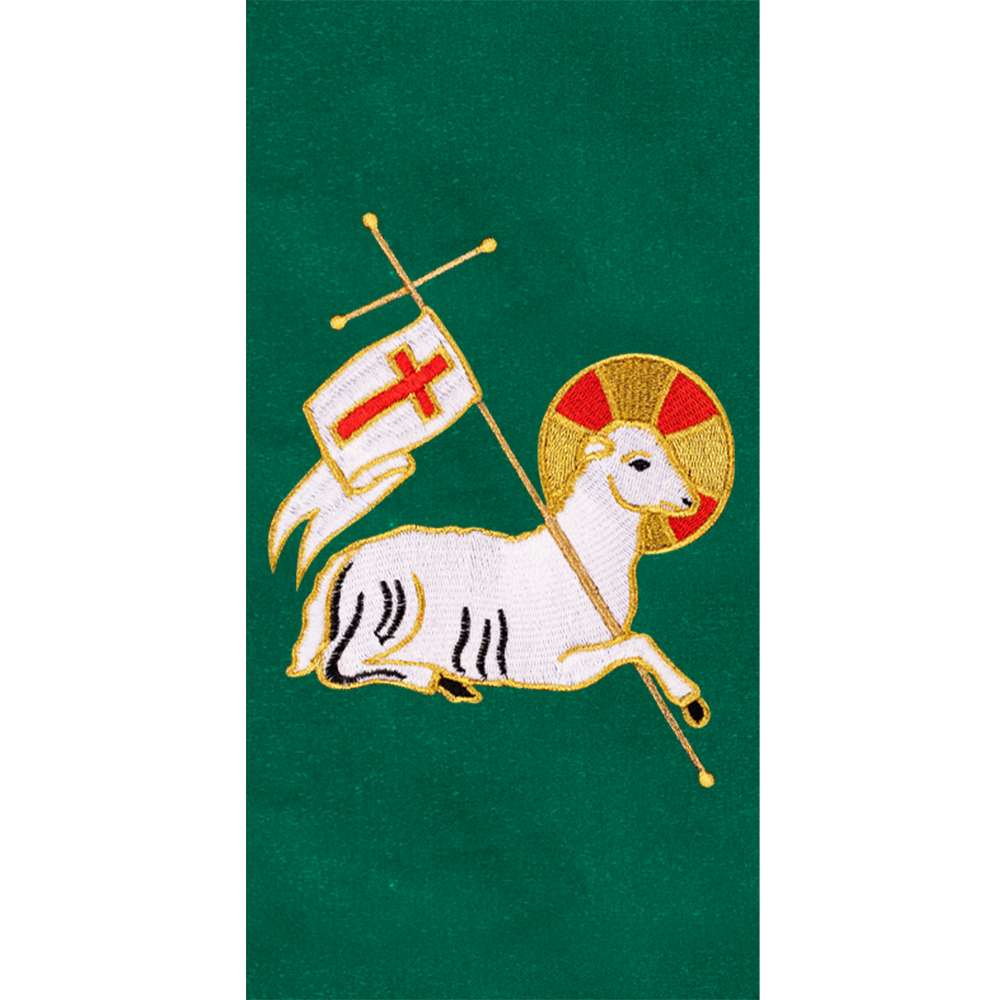 Liturgical Stole with Embroidered Lamb Motif