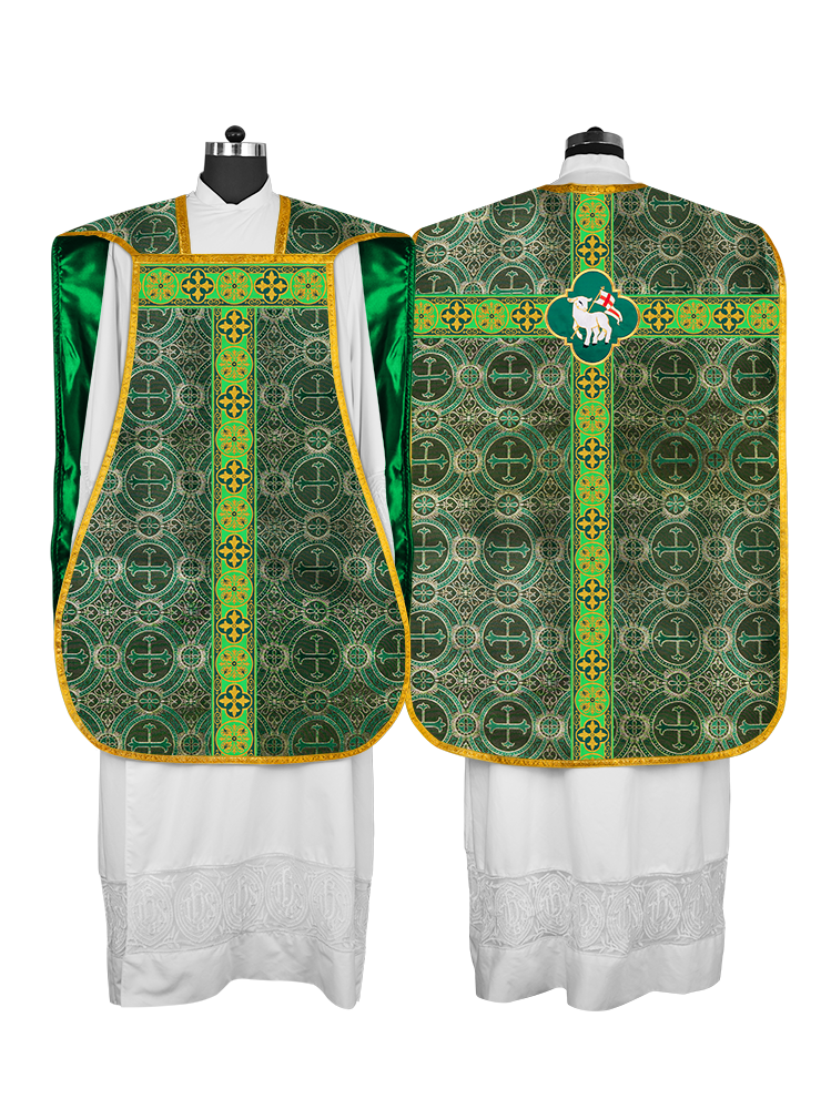 Fiddleback romano con ribetes trenzados tejidos 