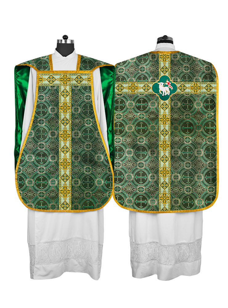 Casulla romana con trenzas tejidas