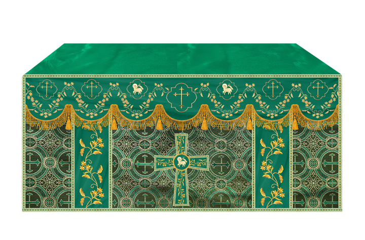 Altar Table Cloth With Floral Embroidery trims