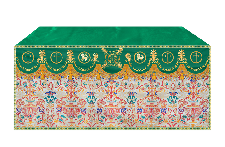 Coronation Tapestry Altar Table Cloth with Embroidered trims