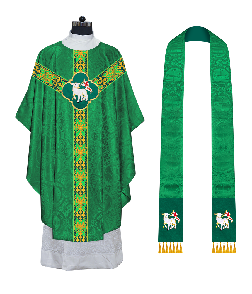 Gothic Chasuble with Cross Braided Trims