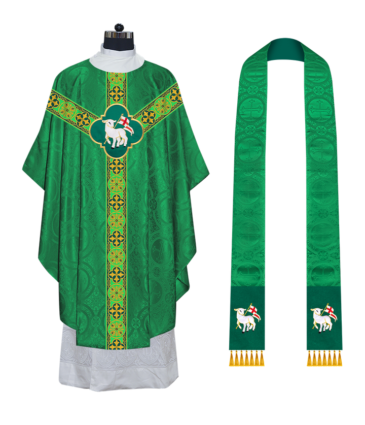 Gothic Chasuble with Cross Braided Trims