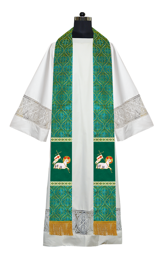 Embroidered LAMB Liturgical Clergy stole