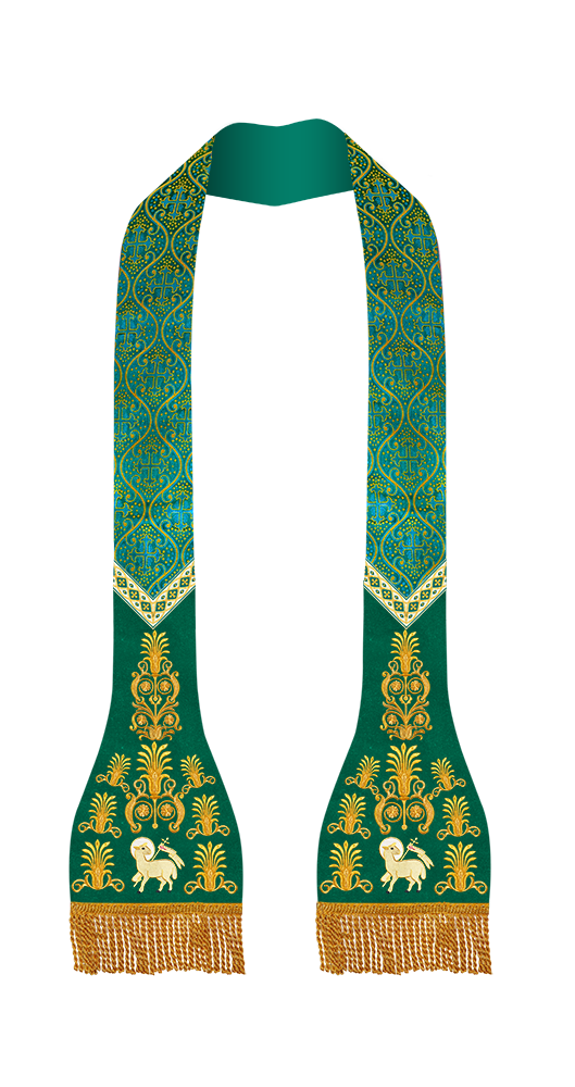 Embroidered Roman stole with Motif and trims