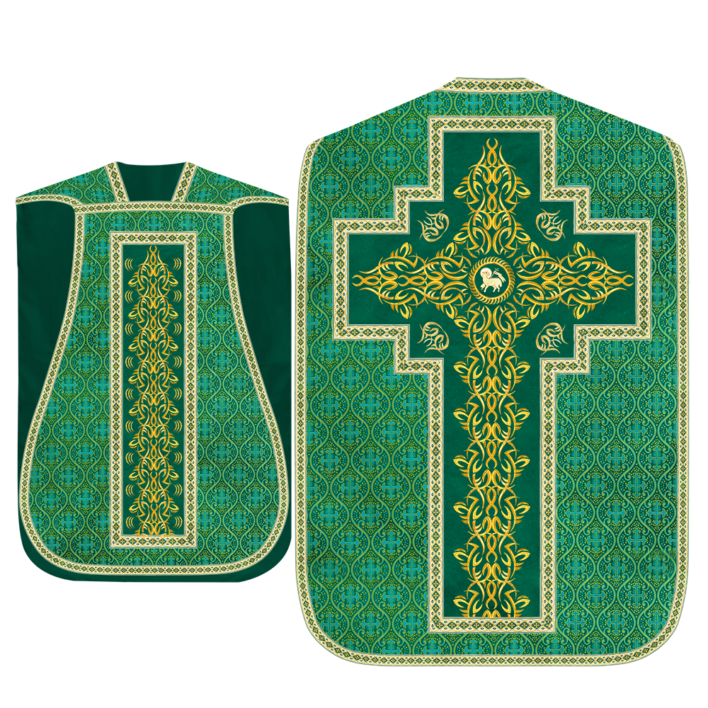 Set of Four Roman Chasuble with Embroidered Trims