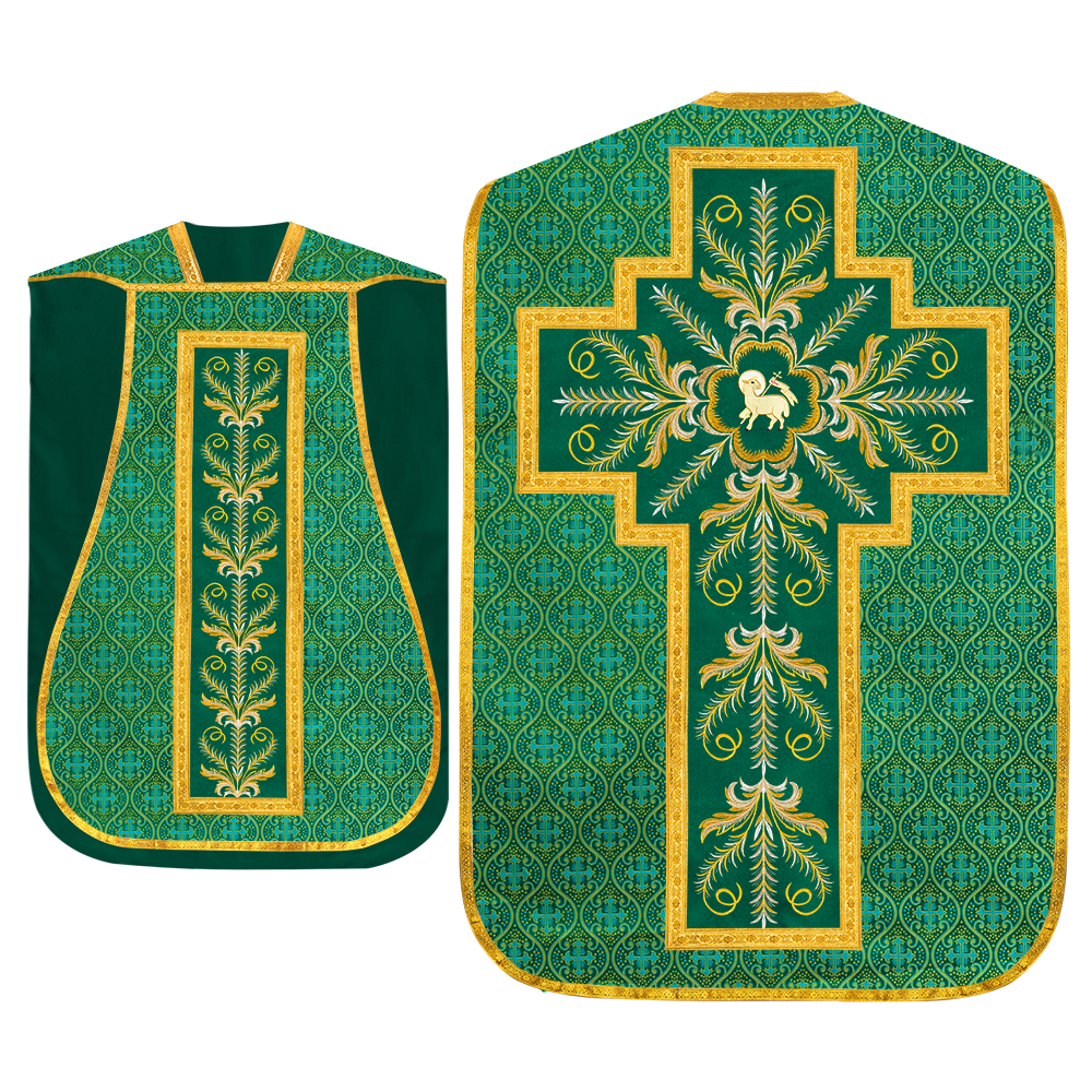 Set of Four Roman Chasuble with liturgical motifs