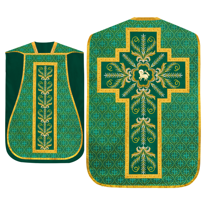 Set of Four Roman Chasuble with liturgical motifs