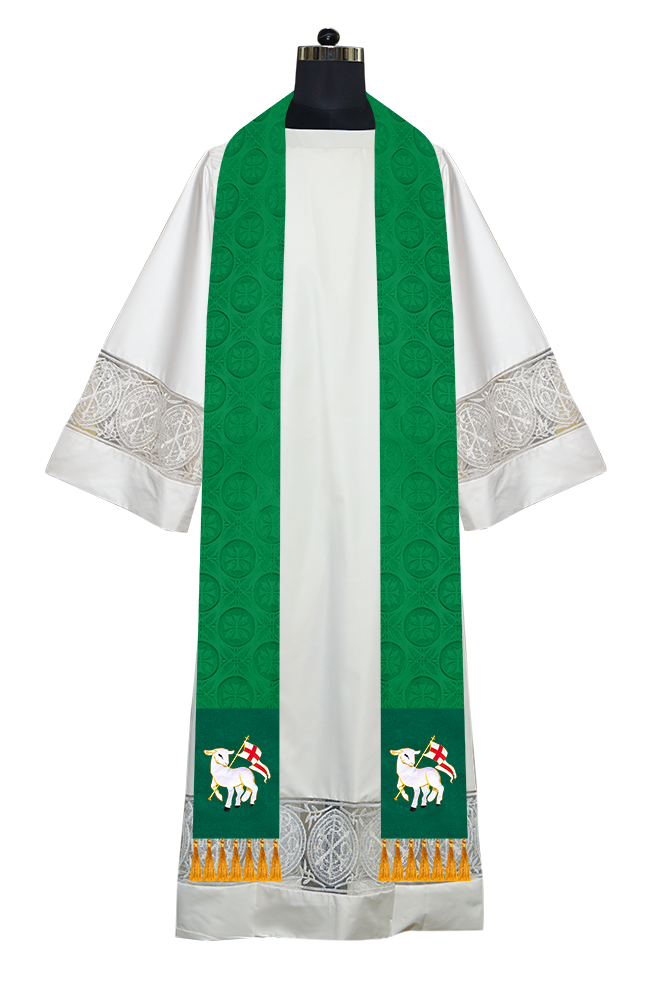 Ordination Stole with Embroidered Spiritual Motif
