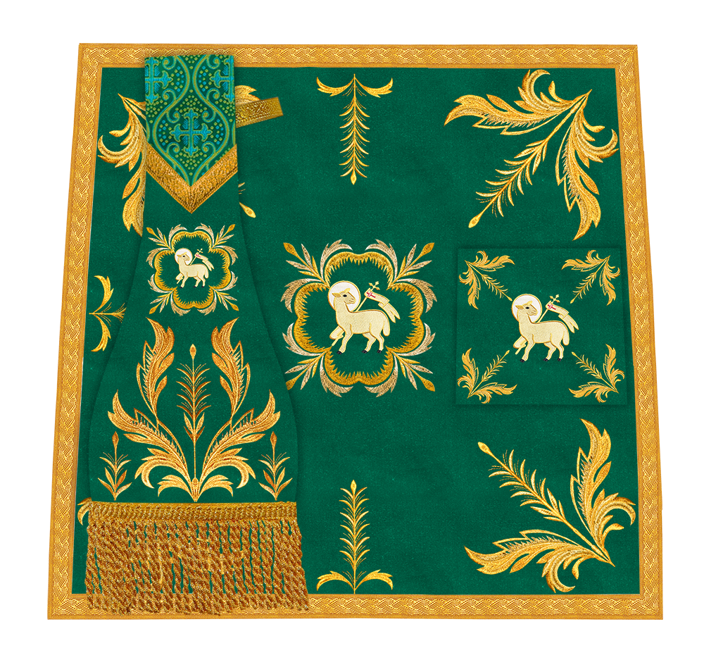 Set of Four Roman Chasuble with liturgical motifs