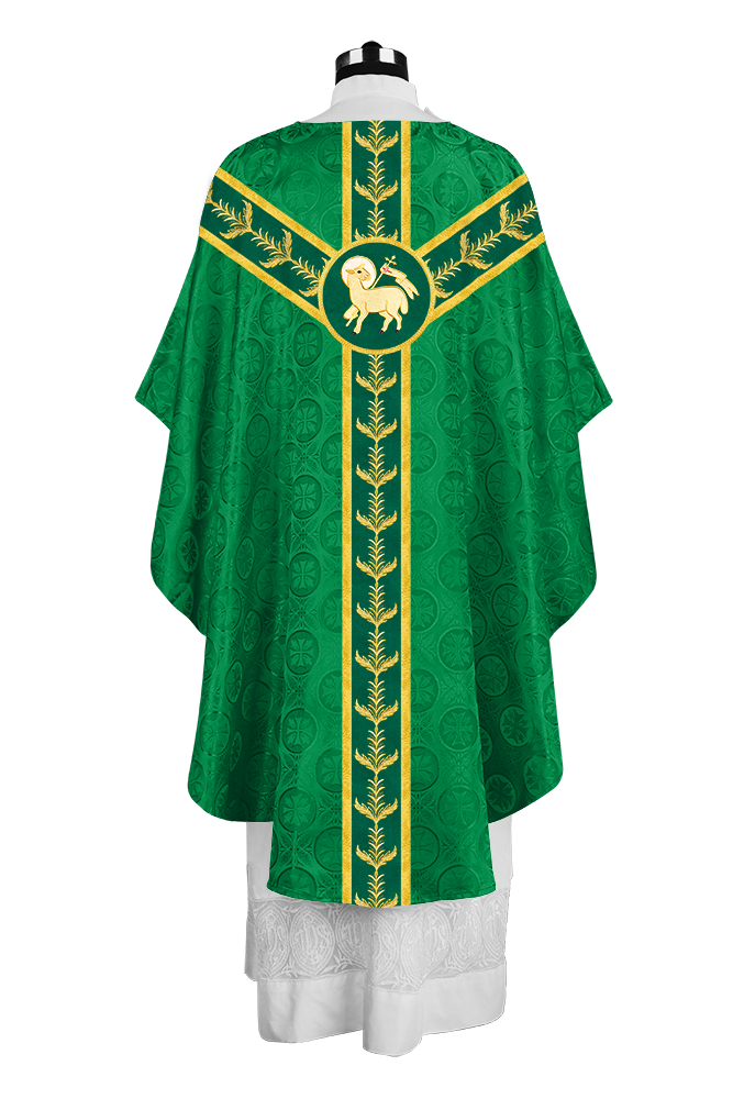 Gothic Style Priest Chasuble with Exquisite Embroidered Trims