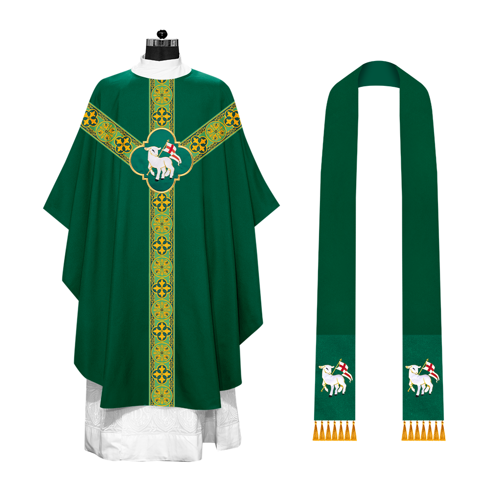 Gothic Chasuble with Cross Braided Trims