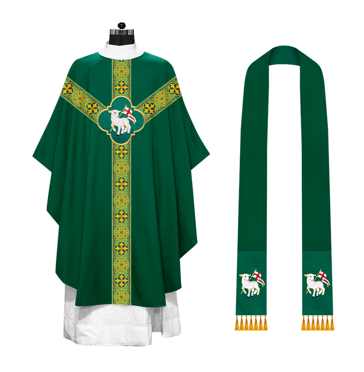 Gothic Chasuble with Cross Braided Trims