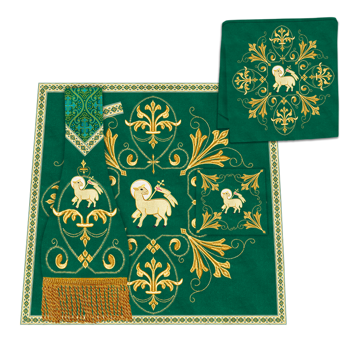 Borromean Chasuble Vestment With Spiritual Motifs and Trims