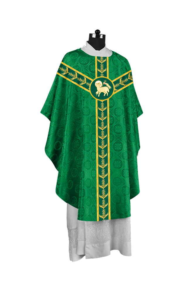 Gothic Style Priest Chasuble with Exquisite Embroidered Trims