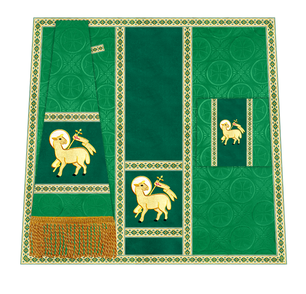 Traditional Altar Mass Set with  Embroidered Motifs