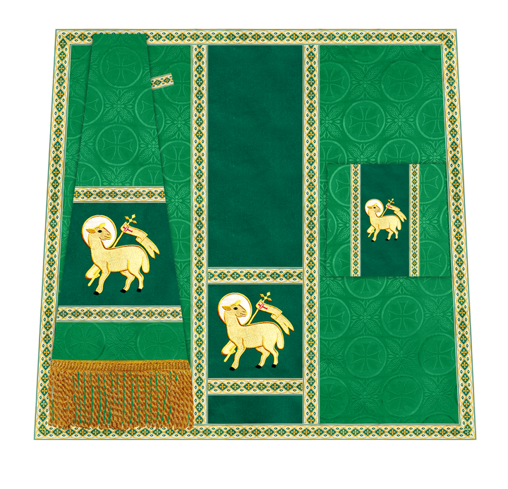 Traditional Altar Mass Set with  Embroidered Motifs