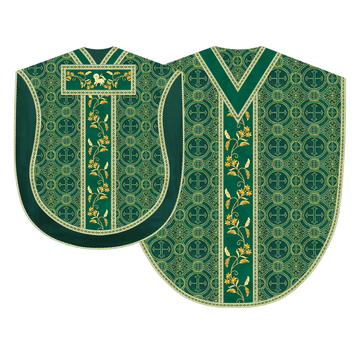 Borromean Chasuble Vestment Ornated With Floral Design and Trims