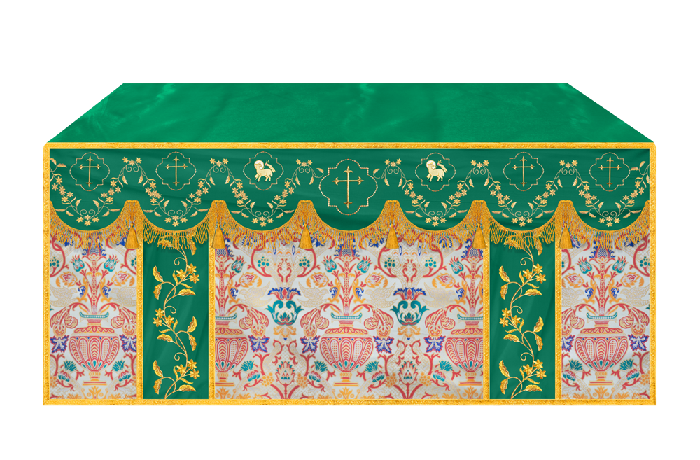 Floral Embroidery Tapestry Altar Cloth with motif