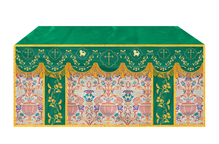 Floral Embroidery Tapestry Altar Cloth with motif