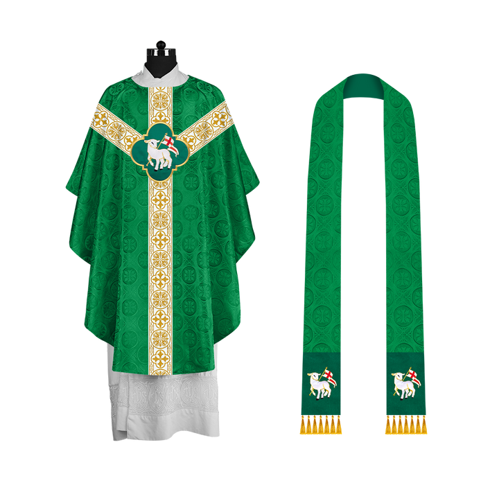 Gothic Chasuble with Woven Braided Orphrey Detailing