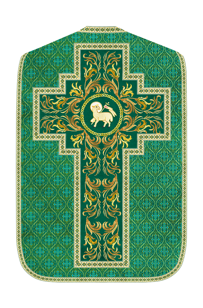 Roman Chasuble Vestment With Woven Braids and Trims