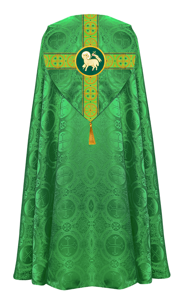 Gothic Cope Vestment with Cross Type Braided Motif