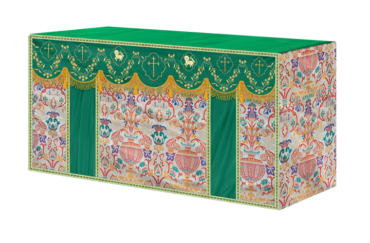 Tapestry Altar Cloth Adorned with Intricate Embroidery