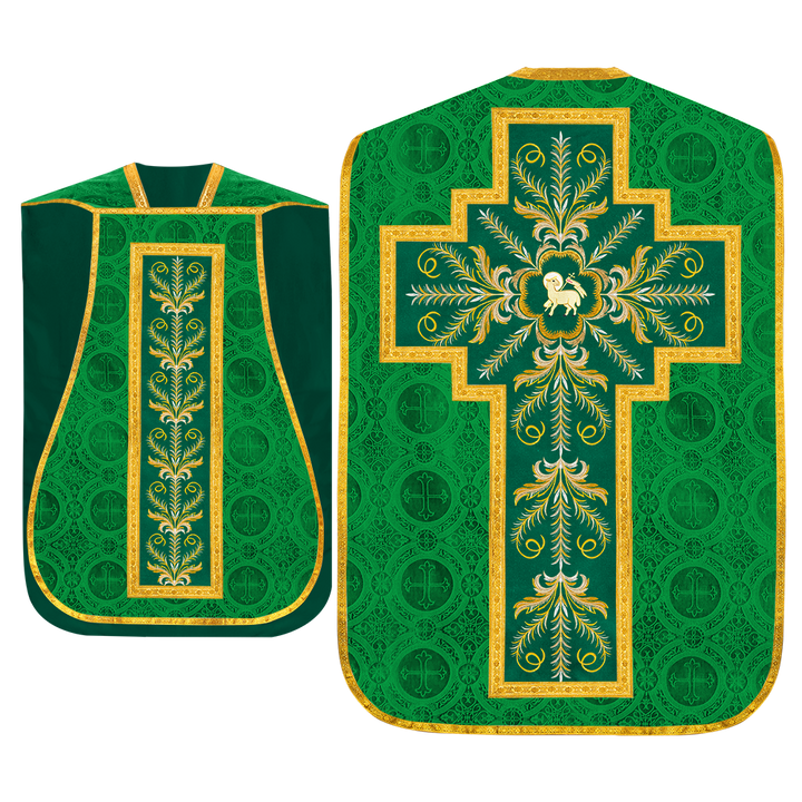 Set of Four Roman Chasuble with liturgical motifs