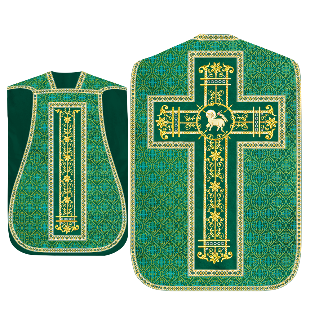 Roman Chasuble Vestment Enhanced With Orphrey and Trims