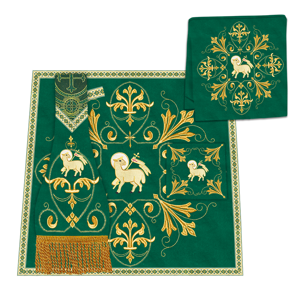 Borromean Chasuble Vestment With Spiritual Motifs and Trims