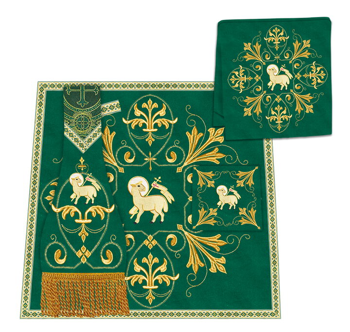 Borromean Chasuble Vestment With Spiritual Motifs and Trims
