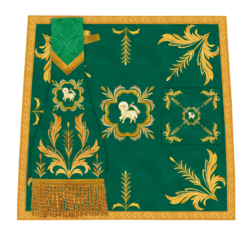 Handcrafted Church Altar Cloth with Detailed Embroidered Trims