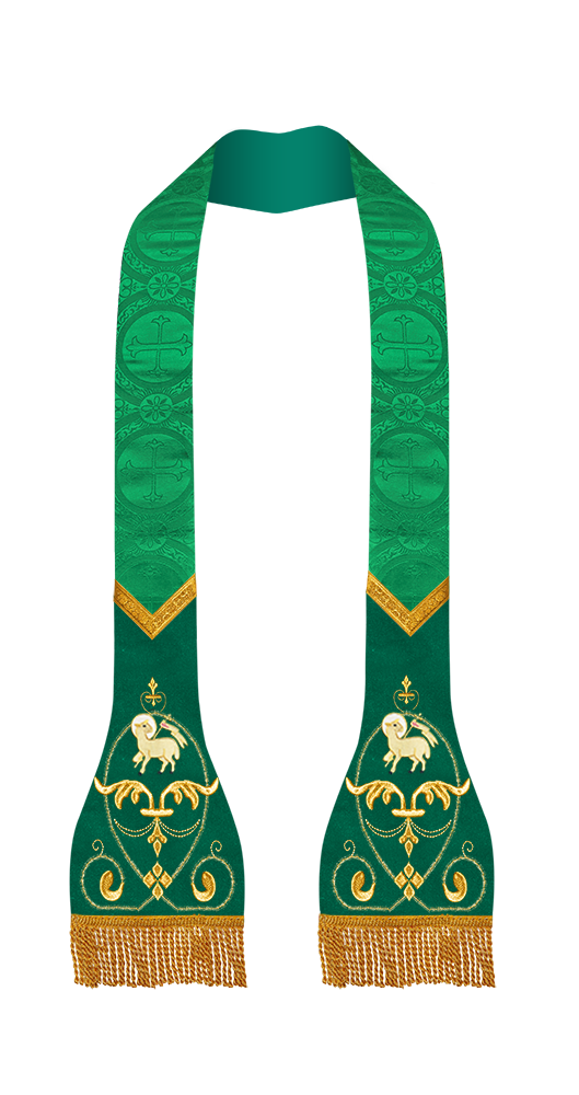 Set of 4 liturgical stole with embroidered motif