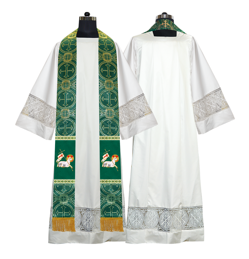 Embroidered LAMB Liturgical Clergy stole