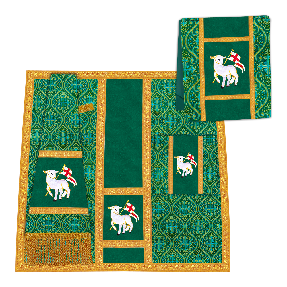 Vestimentas de casulla romana con orfebrería trenzada 