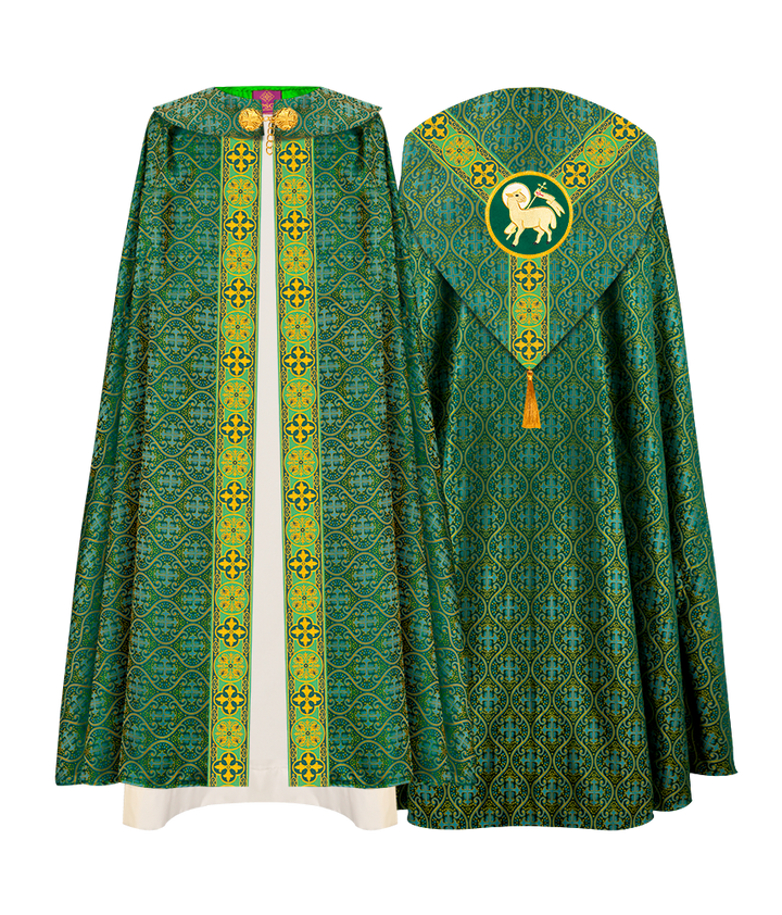 Gothic Cope Vestment with Y Type Motif and Braided Trims