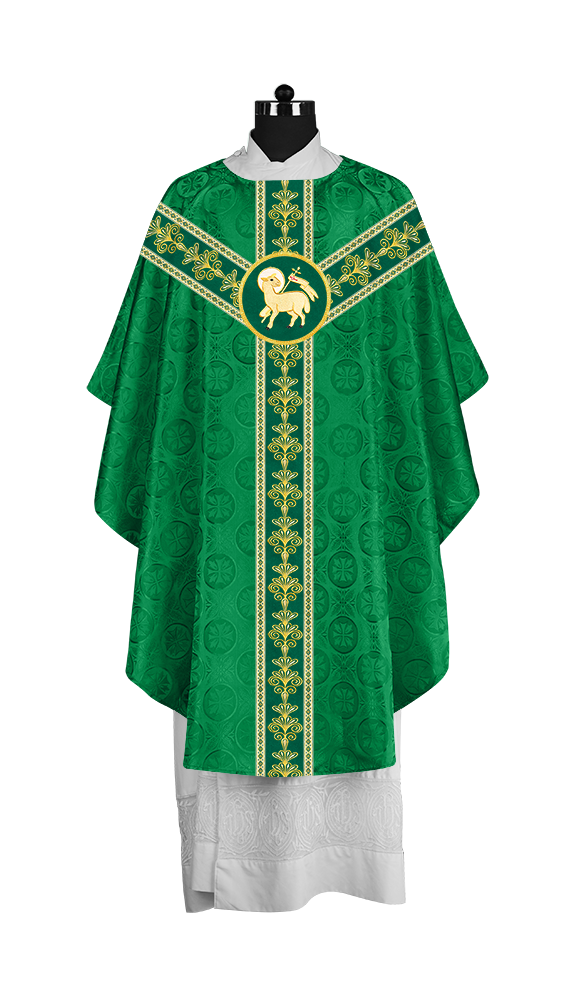Ornate Gothic Chasuble with Y-type Embroidered Orphrey