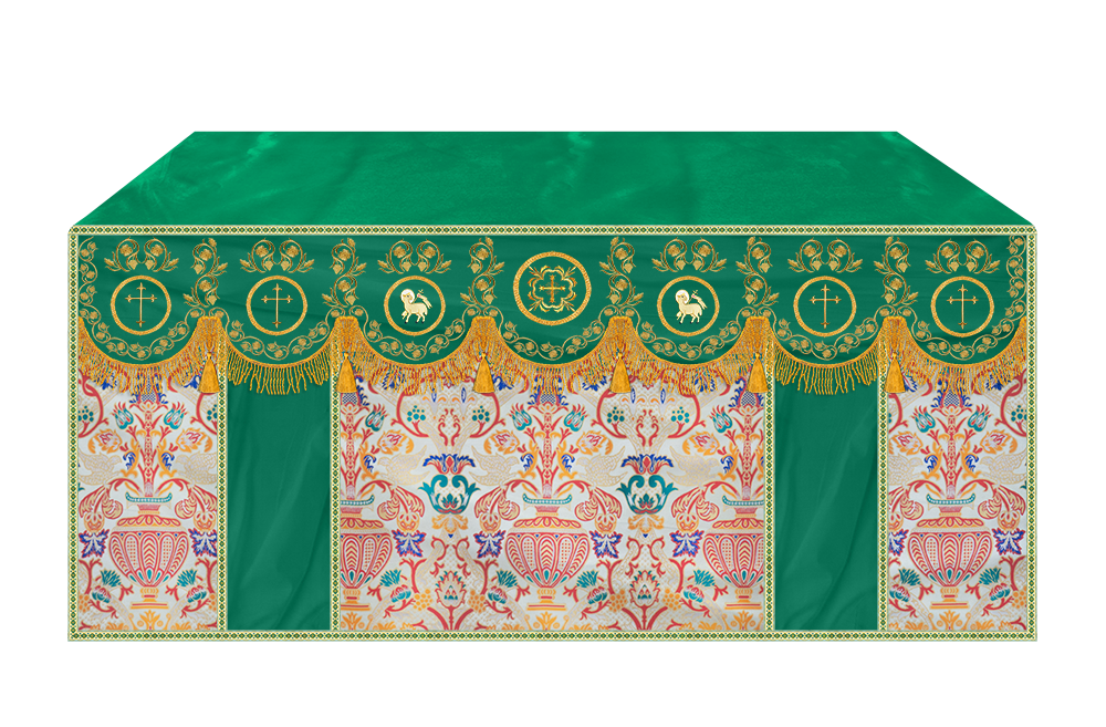 Tapestry  Altar Cloth with Liturgical Motif and Trims