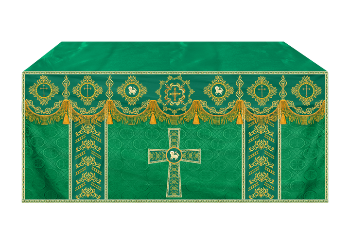 Elegant Altar Cloth with Intricate Orphrey Embroidery & Motif