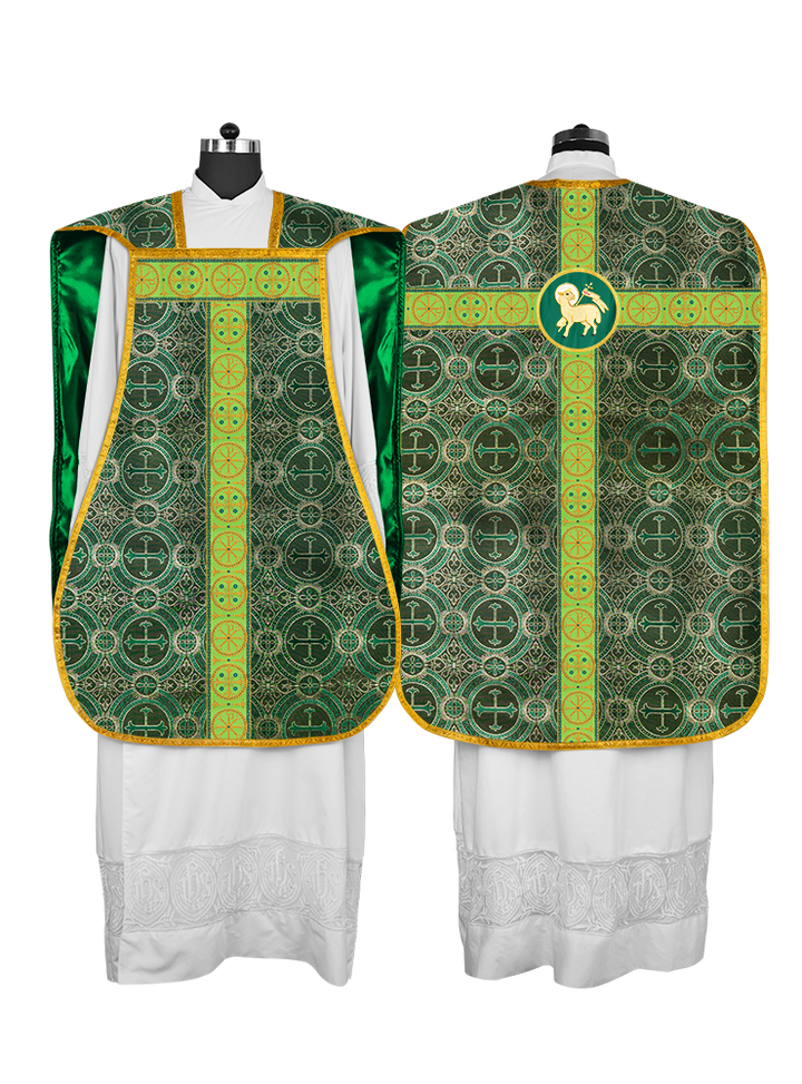 Casulla romana con orfebrería adornada 