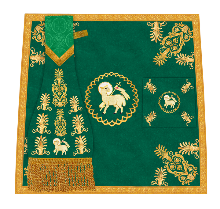 Liturgical Church Mass Set with Ornate Embroidered Details