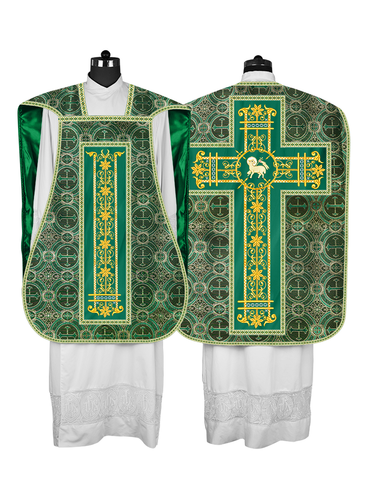 Roman Chasuble Vestment Enhanced With Orphrey and Trims
