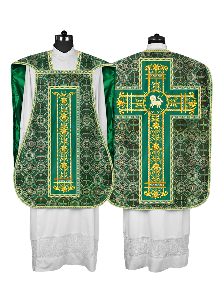 Roman Chasuble Vestment Enhanced With Orphrey and Trims