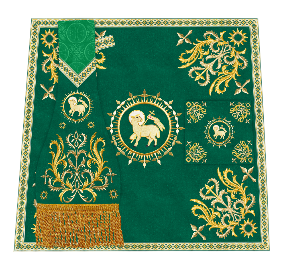 Elegant  church mass set with Embroidered Motif