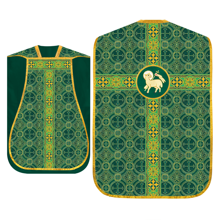 Roman Fiddleback Vestment with Motifs and Braided Trims