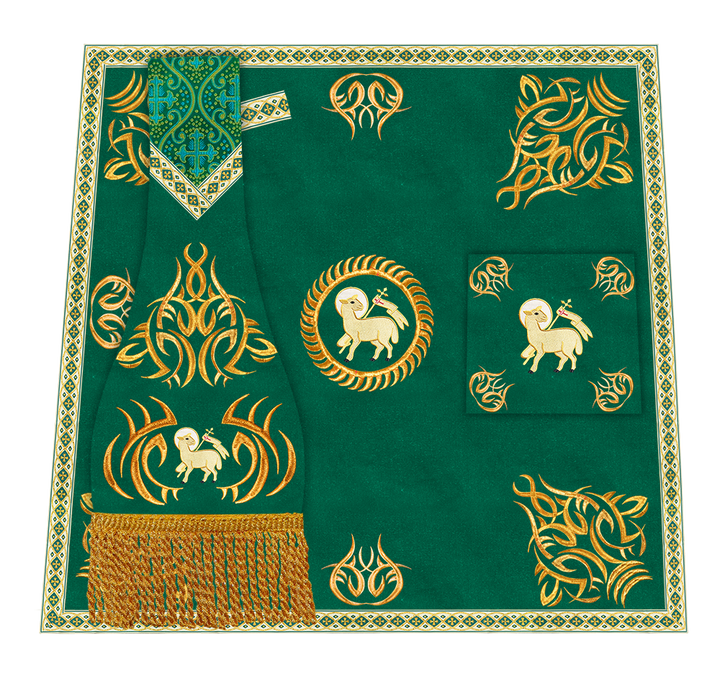 Borromean Chasuble Vestment With Braided Orphrey and Trims