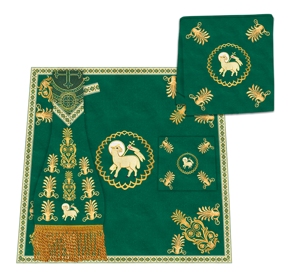 Altar Cloth with Embroidered Motif and Trims