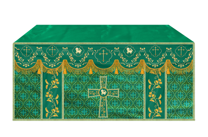 Altar Table Cloth With Floral Embroidery trims